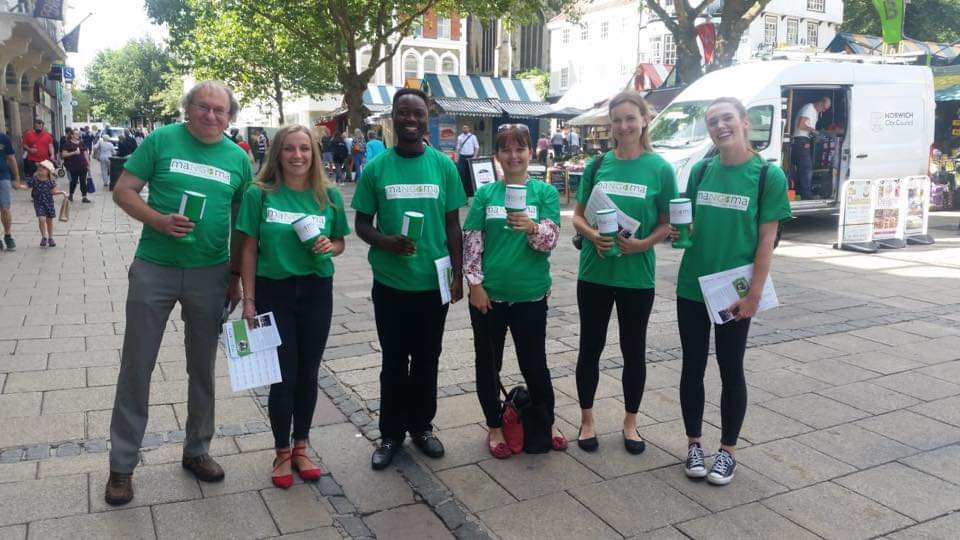 maNGOma volunteers to collect donations in Norwich, United Kingdom